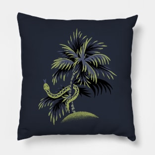 Snake Palms - Dark Blue/Gold Pillow