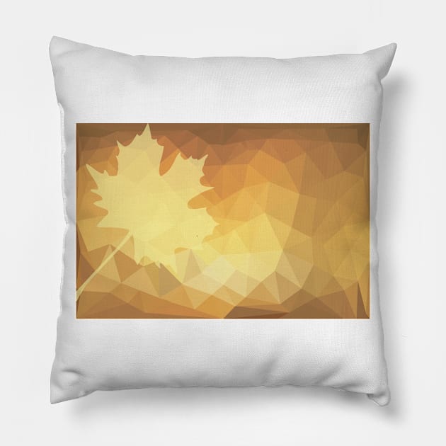 Autumn leave design or golden colours of fall season Pillow by Montanescu