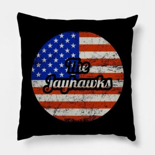 The Jayhawks / USA Flag Vintage Style Pillow