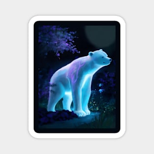 Neon polar bear in garden Magnet