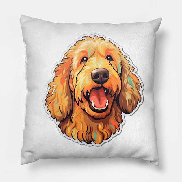 Golden Charm - Adorable Goldendoodle Design Pillow by InTrendSick