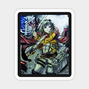 Female Anime Warrior Magnet