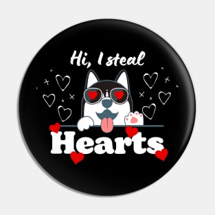 Lovely Husky steal hearts Pin