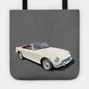 MGB Roadster in old english white Tote