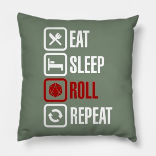 Eat Sleep Roll Repeat (Dark) Pillow