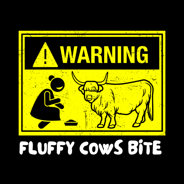 Yellow Warning: Fluffy Cows bite Highland Cow jokes by TheWrightLife