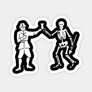 Pirate Flag - Pirate Black Bart - Bartholomew Roberts - Death Skeleton Flag Magnet