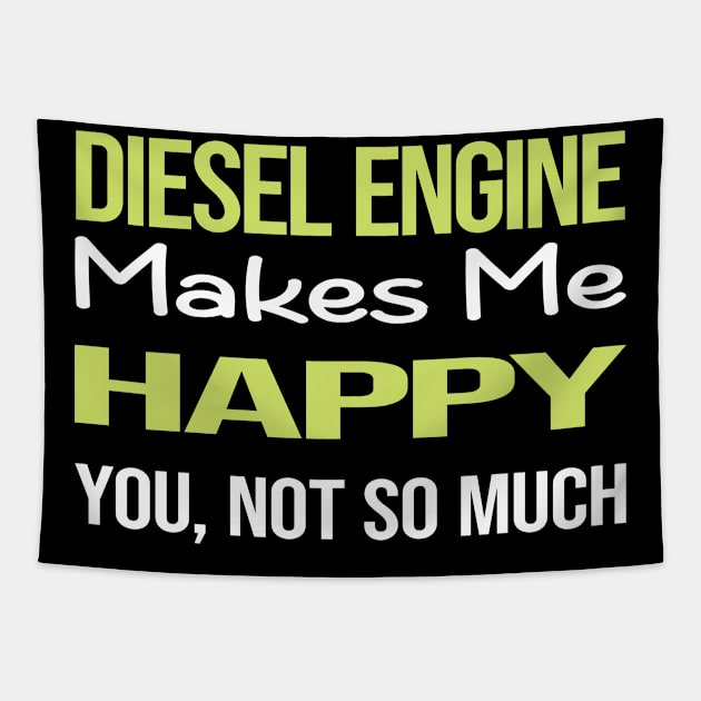 Funny Happy Diesel Engine Tapestry by relativeshrimp