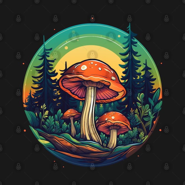 Mushroom in the Woods by LED Graphix