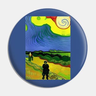 VAN GOGH STYLE RAINBOW ON HARVEST DAY Pin