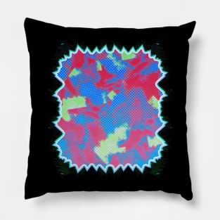 Neon Glitch Fusion - Dazzling Abstract Pop Art Pillow