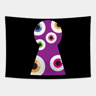 Keyhole with Eyes Tapestry