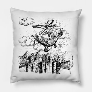 el helicopter (black and white collections) Pillow