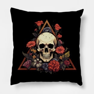 Death And Beauty Black Pillow