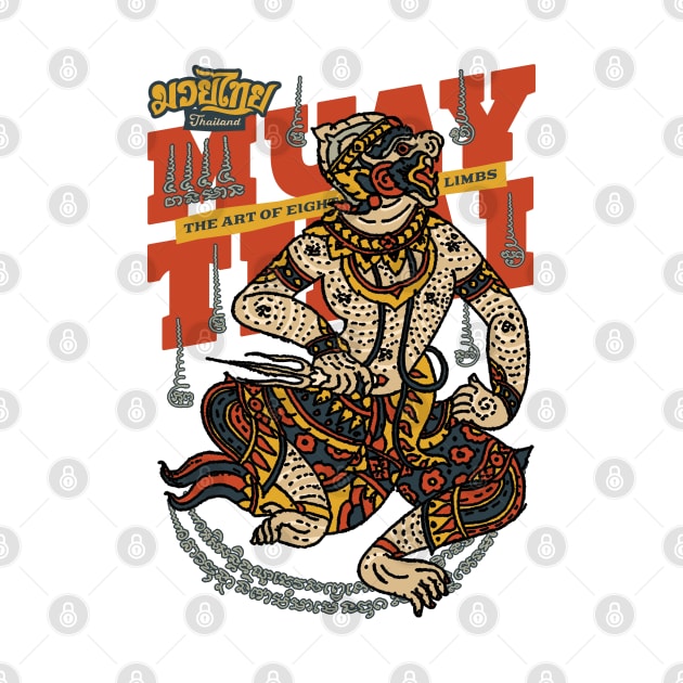 Classic Muay Thai Hanuman Tattoo by KewaleeTee