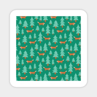 Foxes Between Forest Trees Magnet