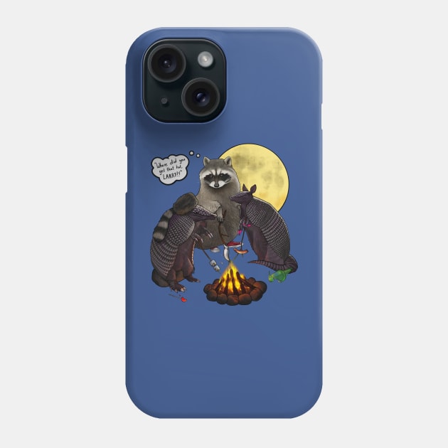 Where Did You Get That Hat, Larry?! Raccoon & Armadillo Comic Phone Case by Ashley D Wilson