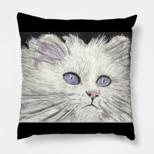 Beauty white cat face  art Pillow