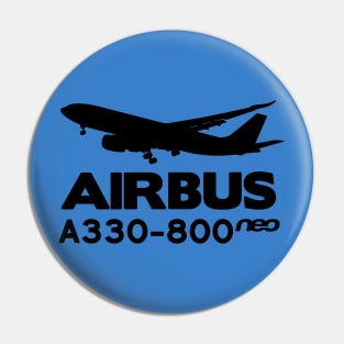 Airbus A330-800neo Silhouette Print (Black) Pin