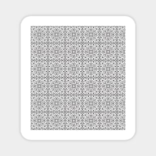 Black and White Square Circle Pattern Magnet