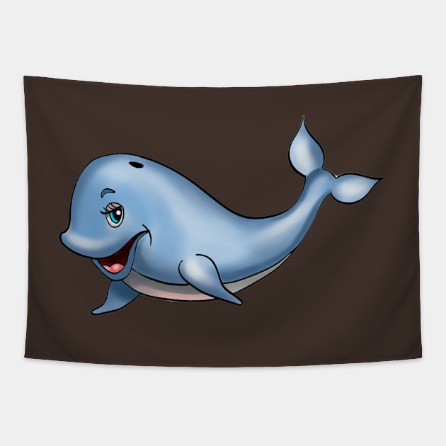 Whale t-shirt Tapestry by KissedbyNature