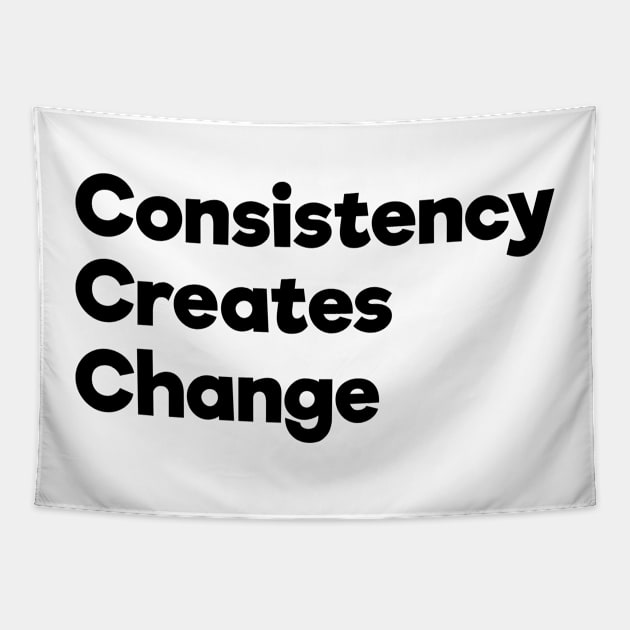 Consistency Creates Change | Black | White Tapestry by Wintre2