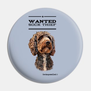 Cockapoo / Doodle Dog Sock Thief Pin