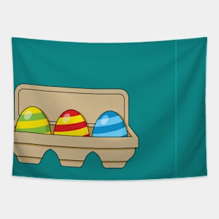 Pack of Colorful Cartoon Easter Eggs Tapestry