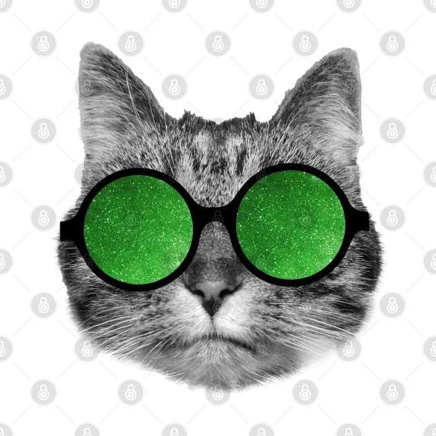 Green glasses cat by Purrfect