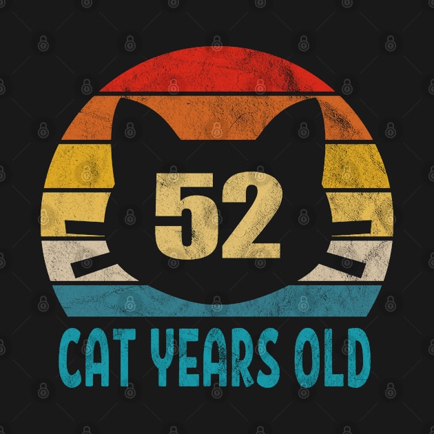52 Cat Years Old Retro Style 9th Birthday Gift Cat Lovers by Blink_Imprints10