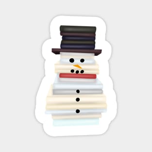 Christmas snowman made of books Magnet