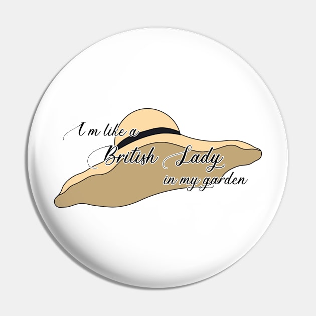 British Lady in a garden Pin by Wenby-Weaselbee