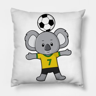 Koala as Soccer player with Soccer ball Pillow