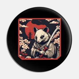 Katana Possum Samurai Pin