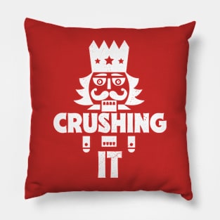 Funny Vintage Nutcracker Crushing It // Cute Christmas Nutcracker Pillow