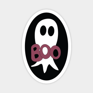 Cute Halloween ghost cartoon with BOO text Magnet