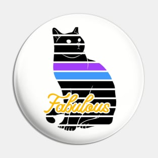 Abstract Black Cat Pin