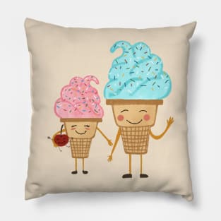 Cute blue and pink ice cream Pillow