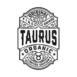 Taurus Zodiac Sign Vintage Whiskey Label Funny Horoscope T-Shirt