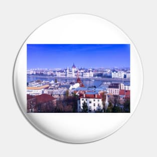 Hungarian Parliament from the Buda Side of Budapest Pin