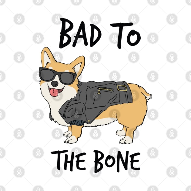 Bad to the Bone Corgi by aglomeradesign