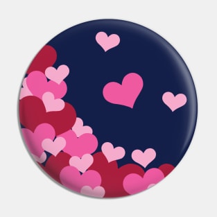 Hearts | Love | Pink | Dark Blue Pin