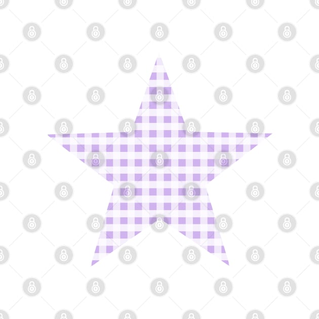 Pale Purple and White Gingham Star by bumblefuzzies