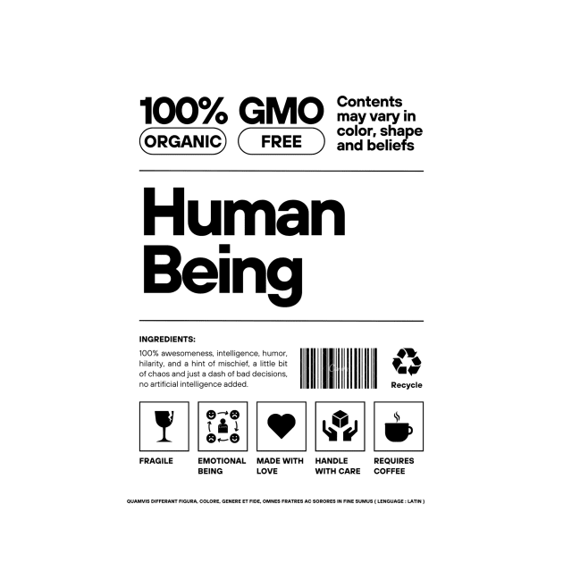 Organic Human Being Artwork - Embrace Nature with this 100% Organic, GMO Free Design by Artisan Design 