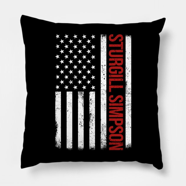 Graphic Sturgill Proud Name US American Flag Birthday Gift Pillow by Intercrossed Animal 