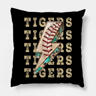 Aesthetic Design Tigers Gifts Vintage Styles Baseball Pillow