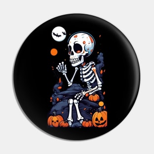 Halloween - Skeleton in the Moonlight Pin