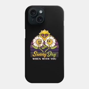 Sunny day, a cartoon mascot of flowers dancing in summer Phone Case