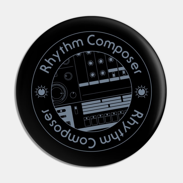 808 Drum Machine Graphic: Rhythm Composer Pin by Atomic Malibu