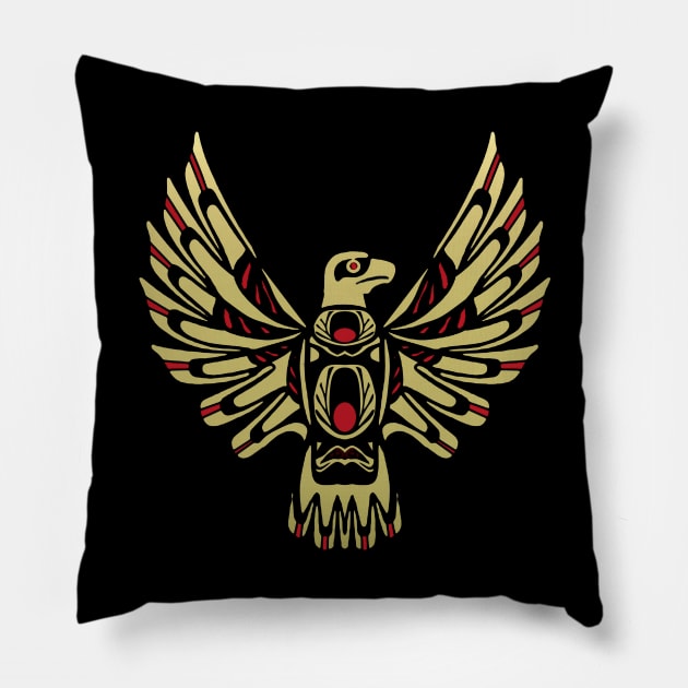 Black and Gold Eagle Design Pillow by PatricianneK